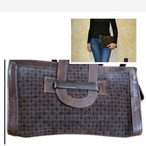 Suarez  brown Suede‎ & Leather clutch